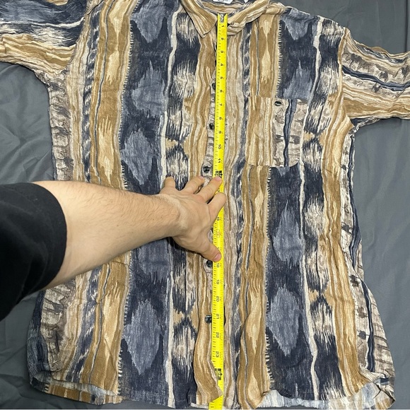 Gabicci Shirt Men’s Large Short Sleeve Button Up All Over Multicolor Abstract - Picture 7 of 8